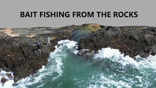 Bait fishing on the rocks