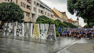 Cały przemarsz Kibiców Kolejorza na stadion w Trnavie 17.08.2023