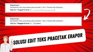 Solusi Memunculkan Keterangan Naik Kelas Saat Akan Cetak eRapor