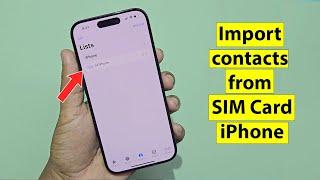 How to import contacts from sim to iphone