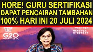 Hore Pencairan tambahan 100% tunjangan sertifikasi dan tamsil hari ini Sabtu 20 Juli 2024