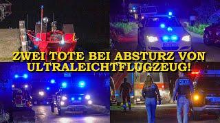 ZWEI TOTE BEI ABSTURZ VON ULTRALEICHTFLUGZEUG GROSSEINSATZ FEUERWEHR + DLRG + POLIZEI  LINKENHEIM