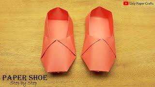 Origami Shoes How to Make Paper Shoe  Paper Things Easy  Easy Paper Crafts Without Glue