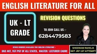 15. UK  LT GRADE- ENGLISH REVISION BEST CLASSES UGC-NET  TGTPGT OF ALL STATES  MASTER CADRE