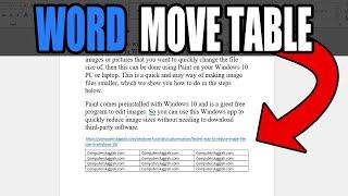 How To Move A Table In Word