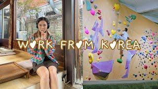 Exploring new cafes what its like climbing in Korea  work from korea vlogs