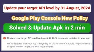 How to update your app Sdk target API level from 33 to 34 in 2024?  Google Play New Policy Unity