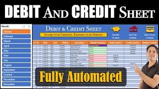 How to Create Debit and Credit Account Ledger in Microsoft Excel  Debit and Credit in Excel