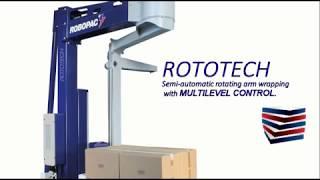 Rototech 708 rotary semi automatic stretch wrapper with automatic cutting unit - Robopac USA