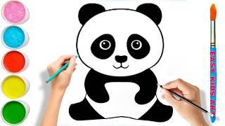 How to draw a Panda  Easy  Cute Panda Drawing Coloring & Painting for Kids Toddlers