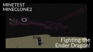 Fighting the Ender Dragon Minetest Mineclone 2 Subgame