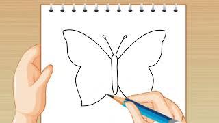 დავხატოთ პეპელა easy butterfly drawing