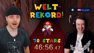 ICH reagiere mit WELTREKORD-HALTER auf WELTREKORD Mario 64 70 Sterne WR