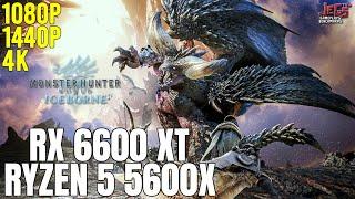 Monster Hunter World Iceborne  Ryzen 5 5600x + RX 6600 XT  1080p 1440p 4K benchmarks