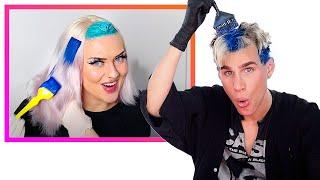 Hairdresser Reacts To People Coloring Their Hair Blue While Coloring My Hair Blue