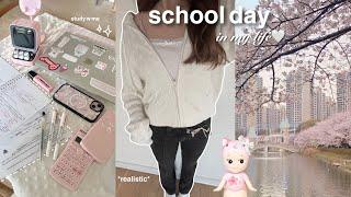 a realistic school day in my life come w me to school grwm studying