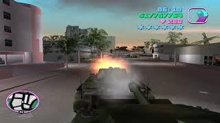 GTA Vice City - Driving a Rhino Tank until Busted 6 Stars Wanted Level