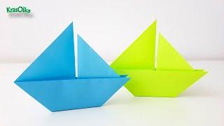 Парусник Оригами Как сделать кораблик из бумаги своими руками How To Make a Paper Boat origami DIY