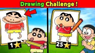 Drawing Challenge   Shinchan Vs Nobita   Funny Game Roblox