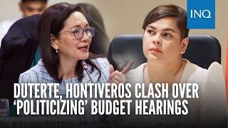 Duterte Hontiveros clash over ‘politicizing’ budget hearings