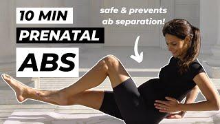 10 MIN SAFE PRENATAL ABS WORKOUT  Pregnancy Core Workout for 1st & 2nd TRIMESTER