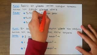 7. Sınıf Matematik  Yüzdeler Konu Anlatımı  Yüzde Bulma Kuralları