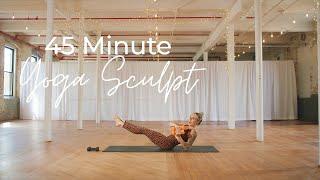 45 Minute Yoga Sculpt with Kaylie Daniels  Power Sculpt Barre Cardio Pilates HIIT 