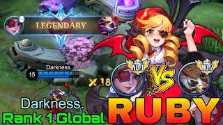 No.1 Ruby VS No.2 Akai - Top 1 Global Ruby by Darkness. - Mobile Legends