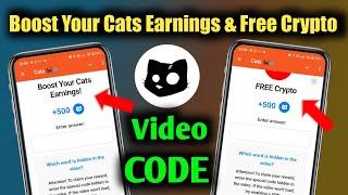 Cats Free Crypto & Boost Your Cats Earnings Youtube Video Code  Free Crypto Video Code Cats