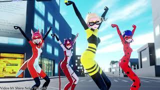 【MMD Miraculous】As if its your last Ladybug Queen Bee Rena RougePurple Tigress【60fps】