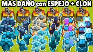 CUAL CARTA LOGRA HACER MAS DAÑO usando ESPEJO y CLON  CLASH ROYALE