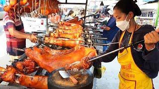 Best Cambodian Street Food - Roast Pork legs Duck BBQ Pork & Braised Pork