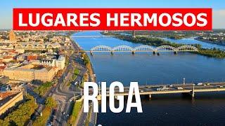 Viaje a la ciudad de Riga Letonia  Vacaciones turismo tipos lugares recorridos  Vídeo dron 4k