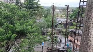 Cyclone Tauktae strong wind blows away roof of a shed in Kalyan.