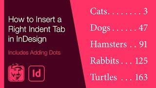 How to Insert a Right Indent Tab in InDesign Includes Adding Dots