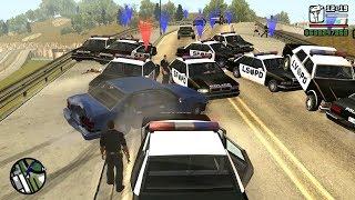 The Biggest Police Chase in GTA San Andreas History 100 Cops VS 1 Car