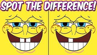 Photo Puzzles #2 Spongebob Squarepants  Spot the difference Brain Games for Kids  Child Friendly