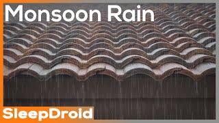 ►Monsoon Rain on a Tile Roof  Rain Sounds for Sleeping Studying or Meditation 10 hours Lluvia