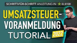 Umsatzsteuervoranmeldung Elster-Tutorial Umsatzsteuervoranmeldung  Elster Umsatzsteuer ausfüllen