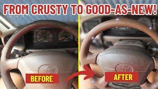 80 Series Land Cruiser Steering Wheel Looks New After Almost 20 Years  Steering Wheel Recover DIY