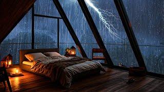 Regengeräusche zum einschlafen – Starker Regen Wind und Donner In der Nacht - Rain Sound #37