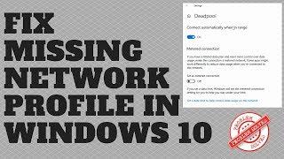 Fix Missing Network Profile in Windows 10