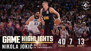 Nikola Jokić Full Game Five Highlights vs. Timberwolves 