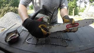 Oregon CS300 Self-Sharpening Chainsaw Replacement Chain and stone
