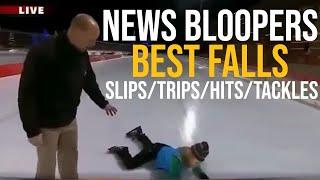 News Bloopers Best Falls Slips Trips Hits Tackles and More