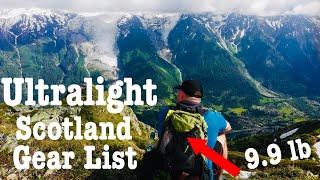 Ultralight TGO Thru-Hike Gear List 9.9lbs