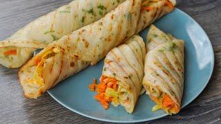 Healthy Vegetable Nashta Recipe  Breakfast Roll Snacks  Quick Lunch Box Recipe  Easy Snack Recipe