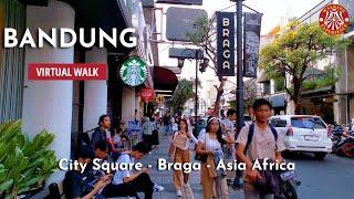 Bandung Jawa Barat  Alun-Alun - Braga City Walk via Asia Afrika  Virtual Walking Tour