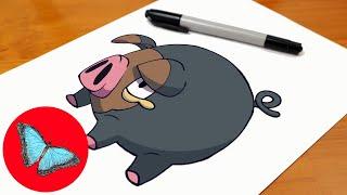 How To Draw Pokemon - Lechonk Easy Step by Step