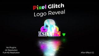 After Effects Template Pixel Glitch Logo Reveal + Free Font